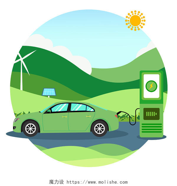 新能源新能源汽车环保节能绿色出行世界环境日